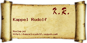 Kappel Rudolf névjegykártya
